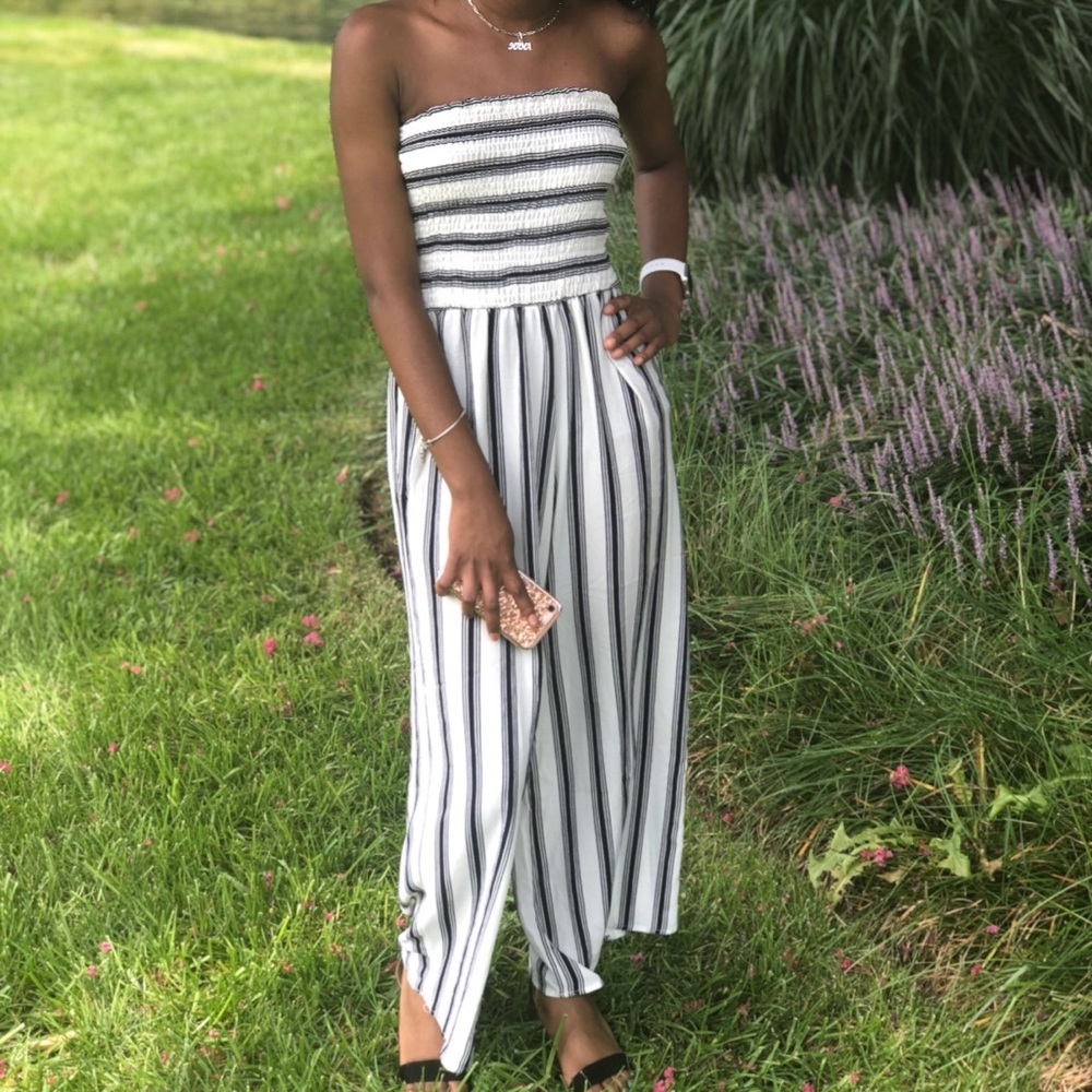 Blue and White Jumpsuit